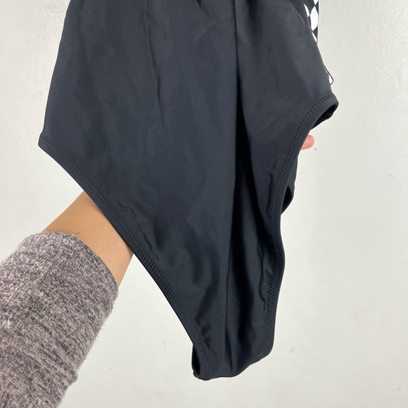 Cupshe Black One Piece Swimsuit Cheeky Swimwear Womens Medium NWT Argyle Tie - Picture 11 of 12